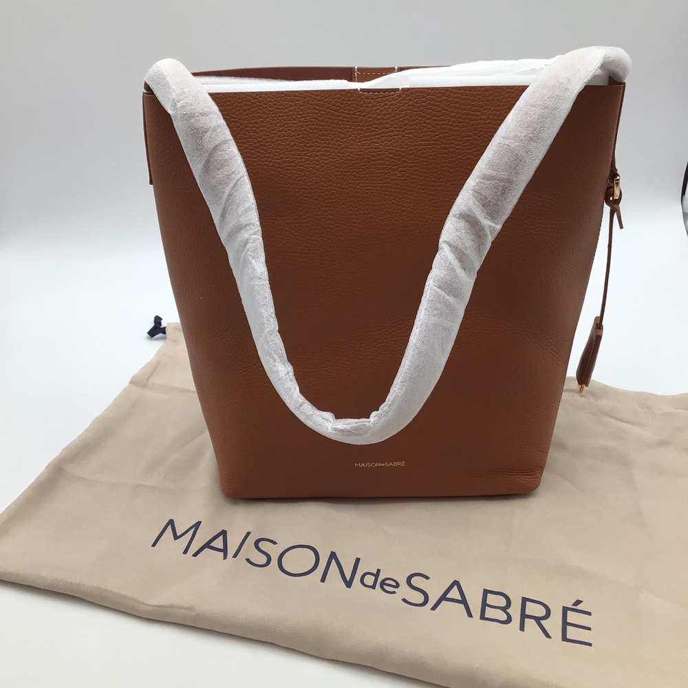 Maison de Sabre The Soft Tote Saharan Nude Pebbled Leather Shoulder Bag NEW